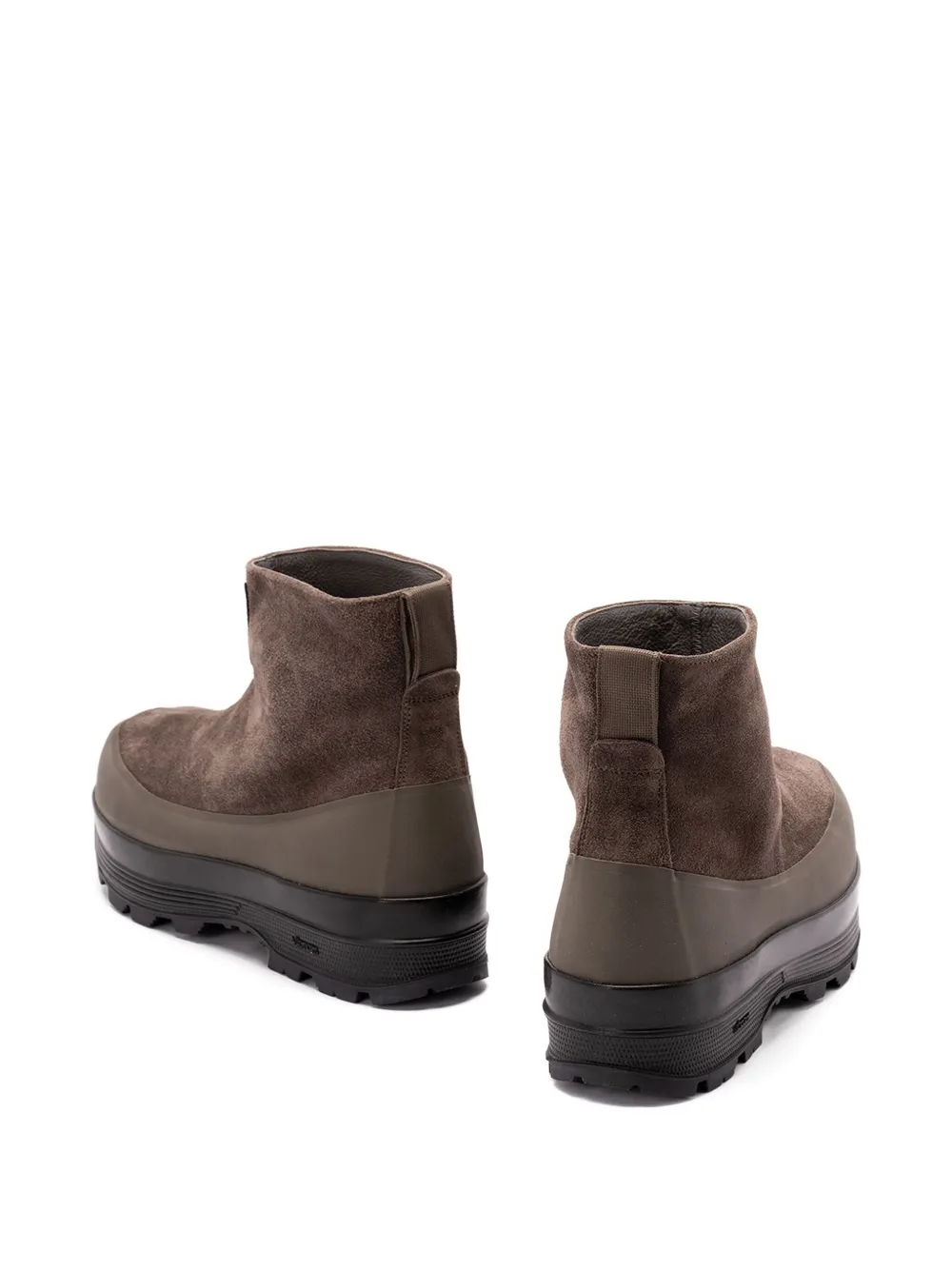 Stone Island Suede Logo-patch Boots In Brown
