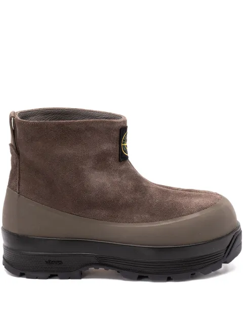 Stone Island suede logo-patch boots