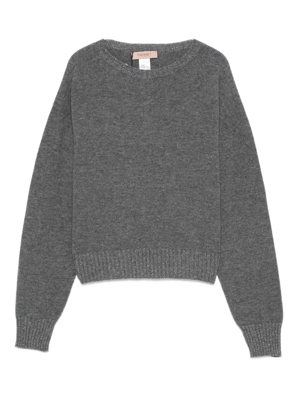 Twinset Twin-set Soft Wool Blend Sweater In Gray