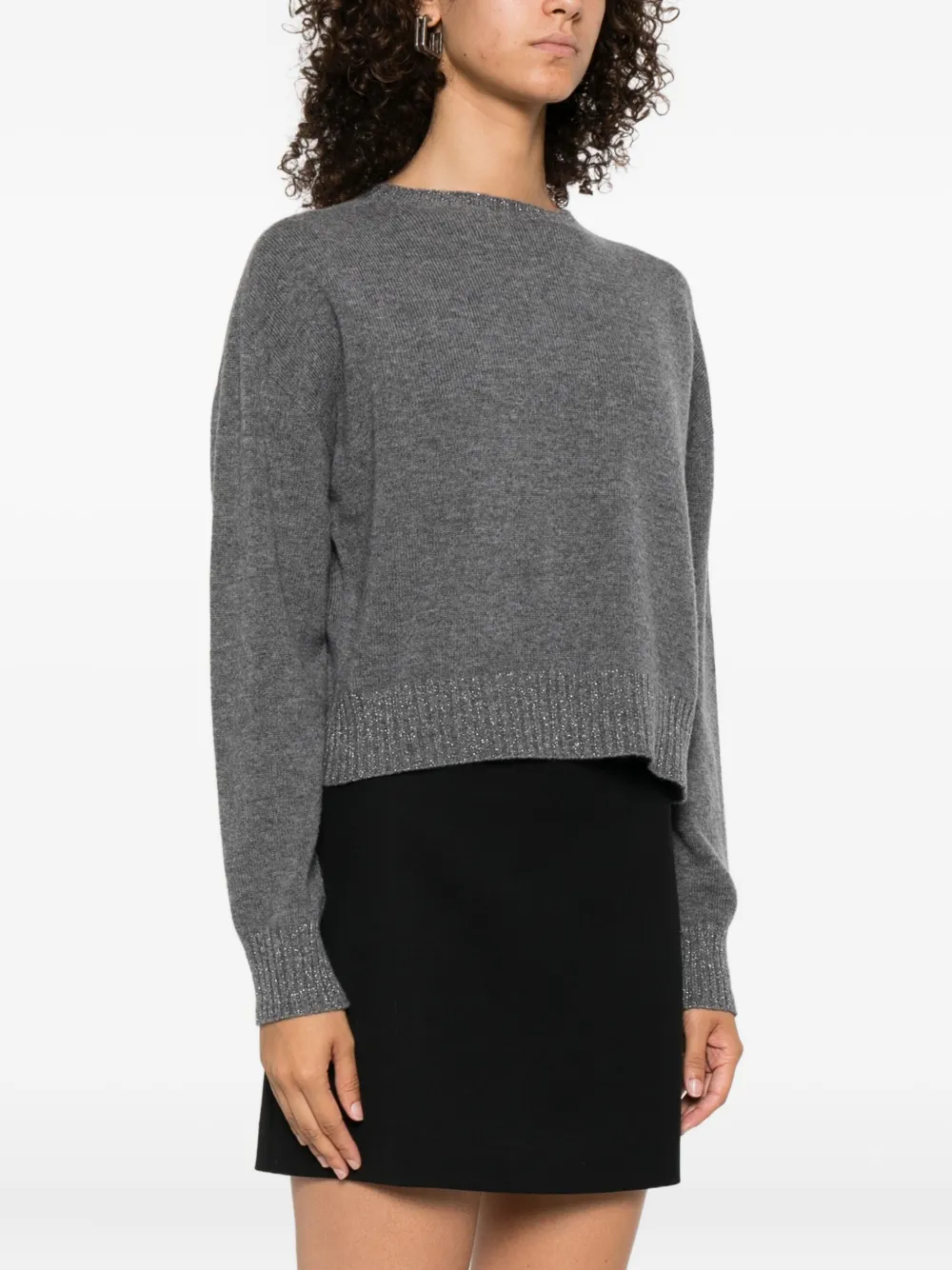 TWINSET Trui met metallic-effect Grijs