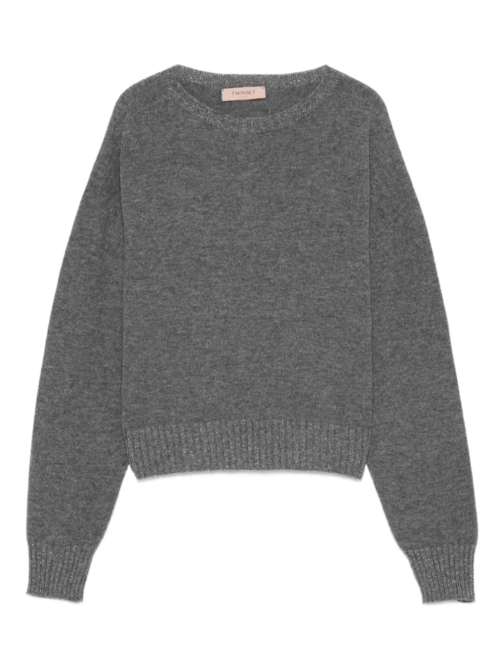 TWINSET metallic-effect trim sweater Grijs