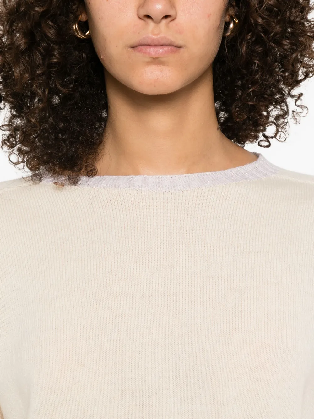 TWINSET Trui met boothals van kasjmier-wolblend Beige