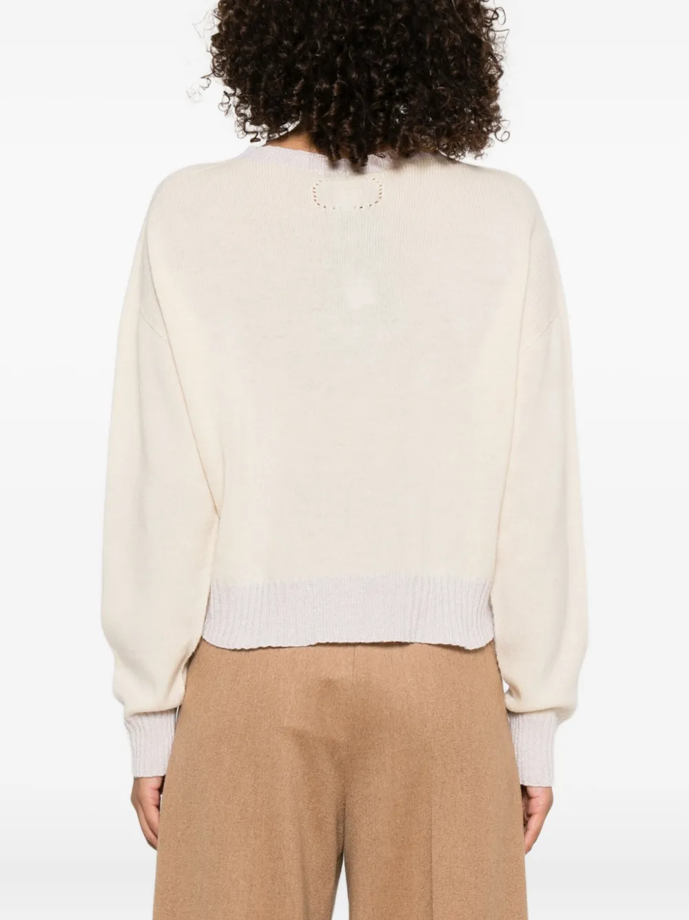 TWINSET Trui met boothals van kasjmier-wolblend Beige