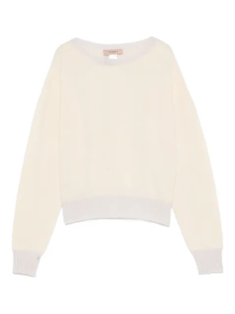 TWINSET boat-neck wool-cashmere blend sweater