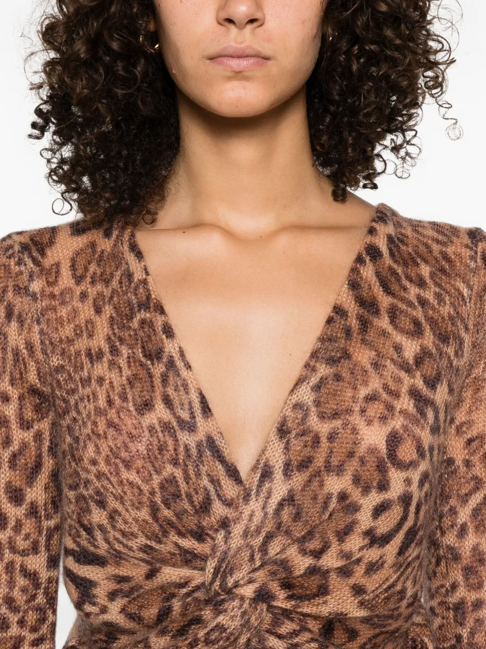 TWINSET Trui met luipaardprint en gedraaide voorkant Bruin
