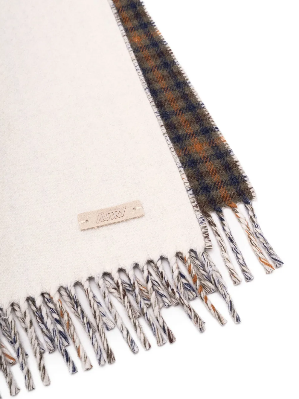 Autry Geruite plaid met franje - Bruin