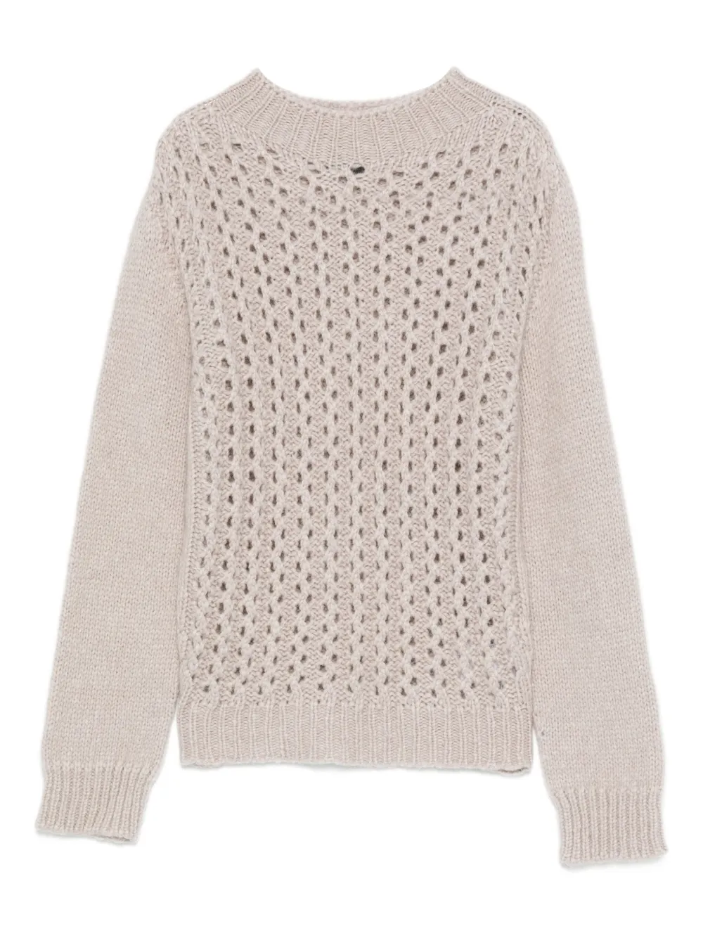 Dondup Open-knit Sweater In Nude