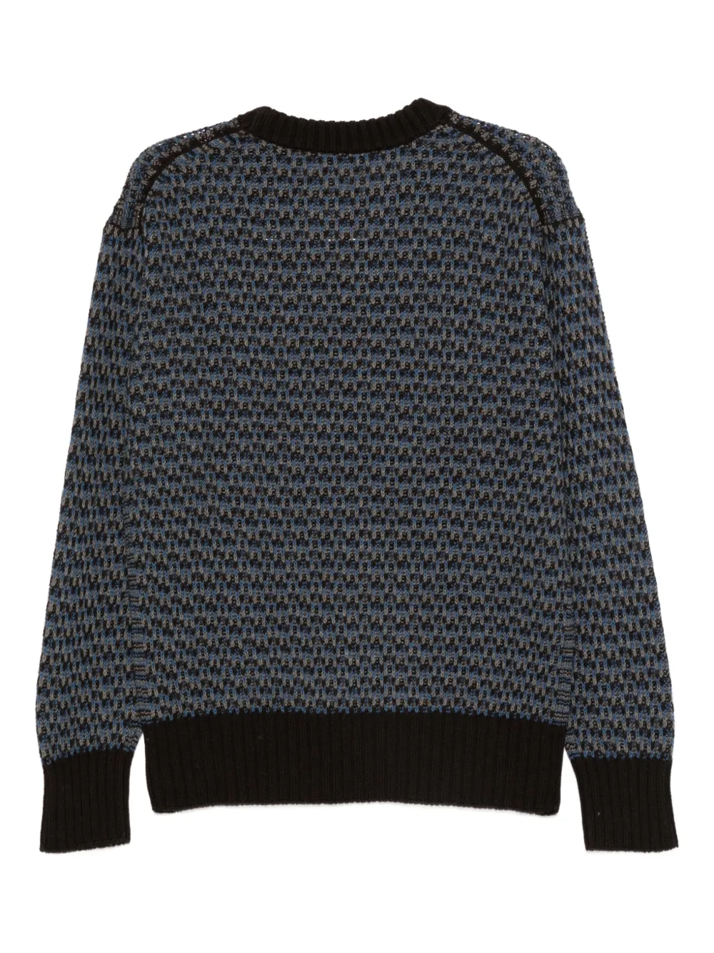 Piacenza Cashmere Trui met patroon en ronde hals - Blauw