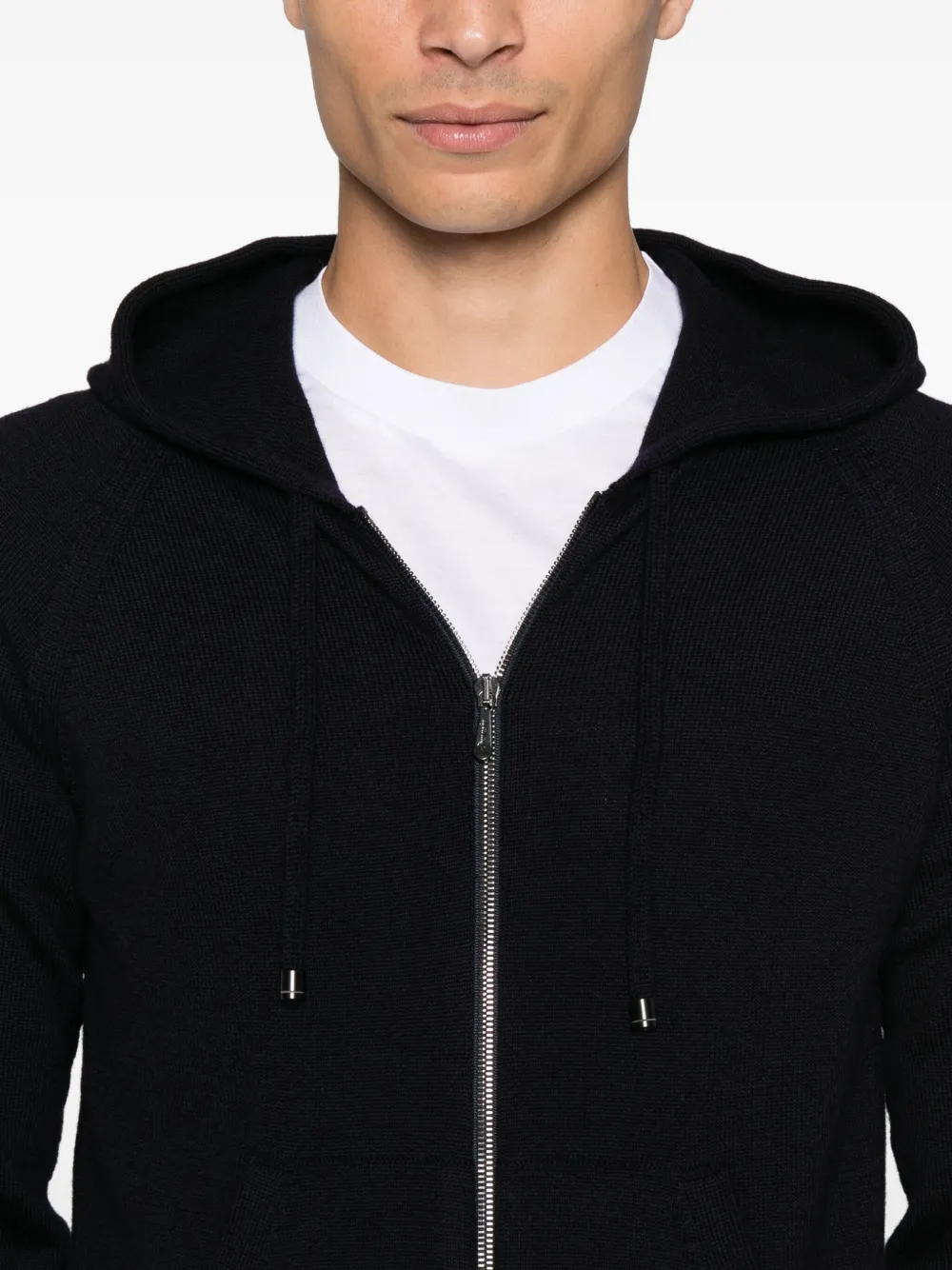 Drumohr merino hoodie Blauw