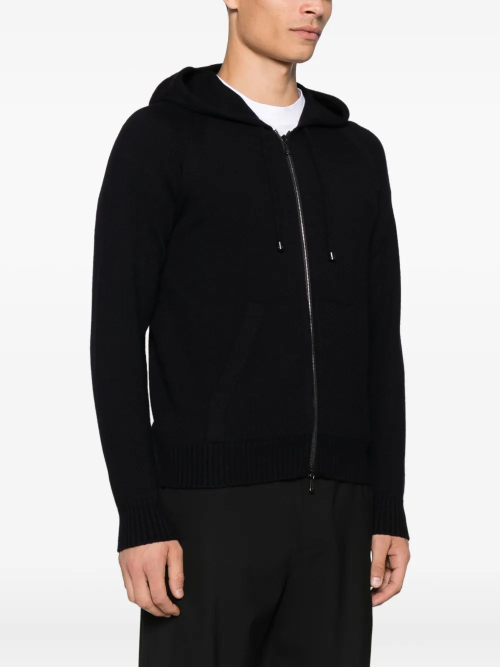 Drumohr merino hoodie Blauw