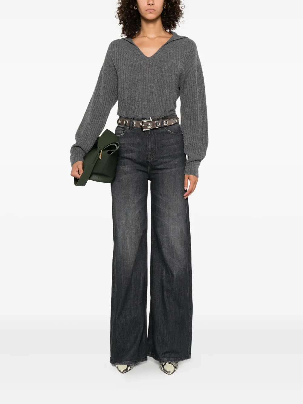 TWINSET Geribbelde trui Grijs