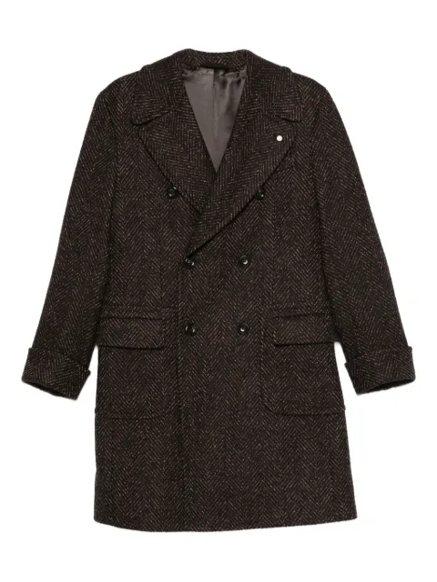 LUIGI BIANCHI MANTOVA herringbone double-breasted coat
