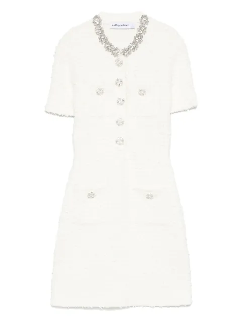 Self-Portrait embellished button-detailed mini dress