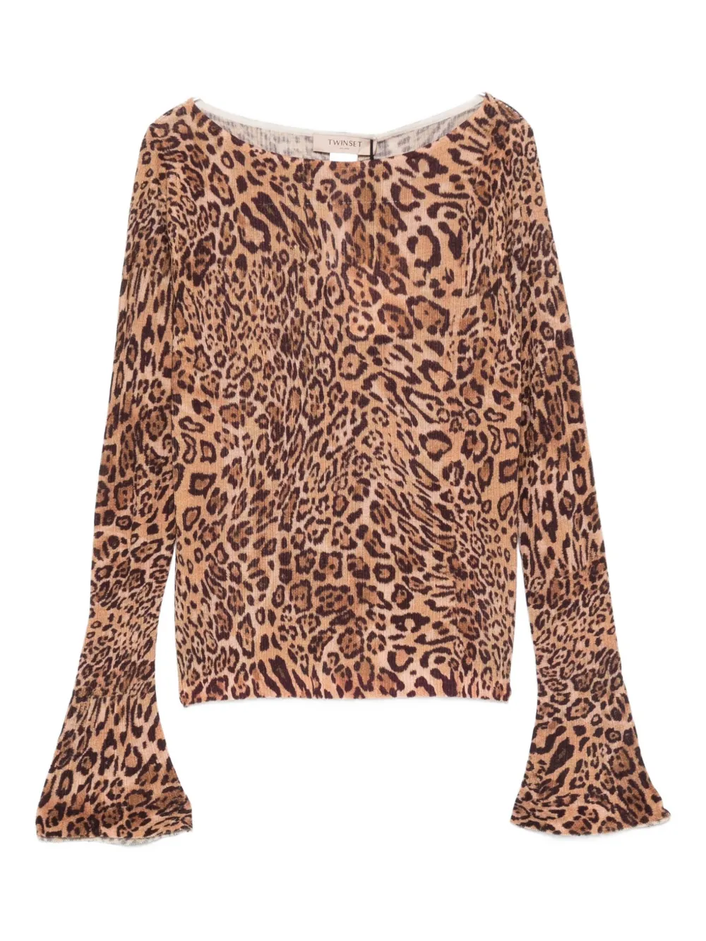 Twinset Bell-sleeve Leopard-print Top In Animal Print