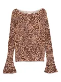 TWINSET bell-sleeve leopard-print top - Brown