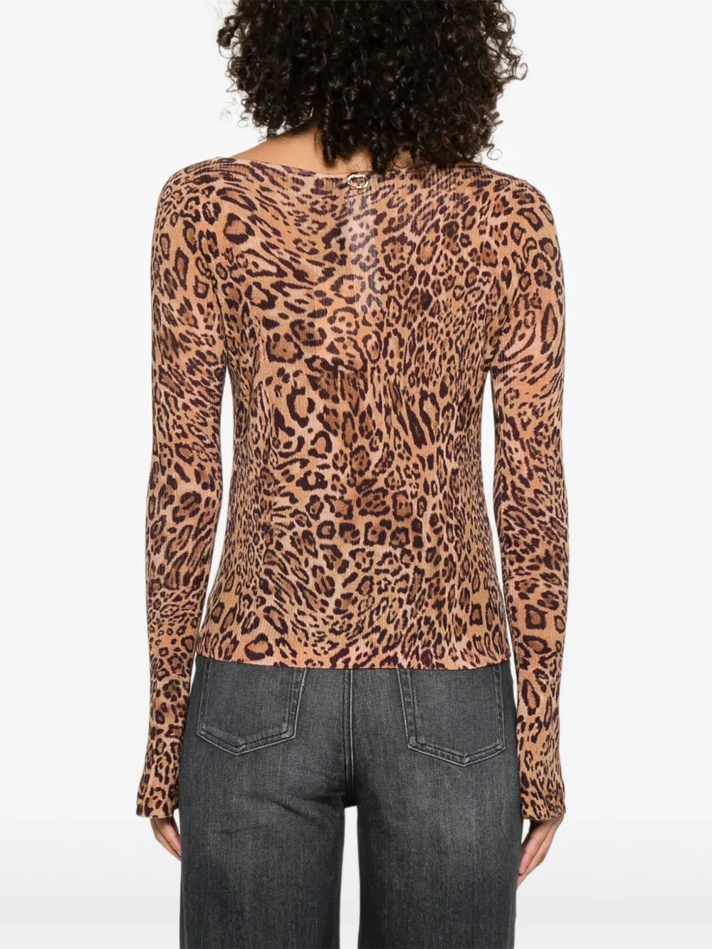 TWINSET Top met luipaardprint en klokmouwen Bruin