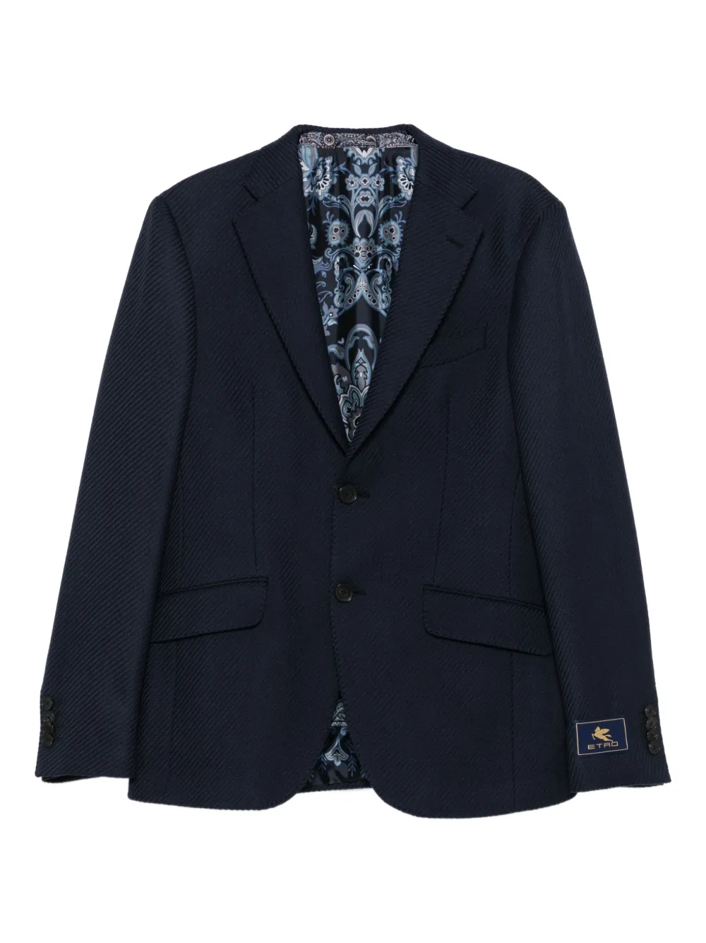 ETRO notched patterned blazer | Blue | Image 1