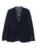 ETRO notched patterned blazer - Blue