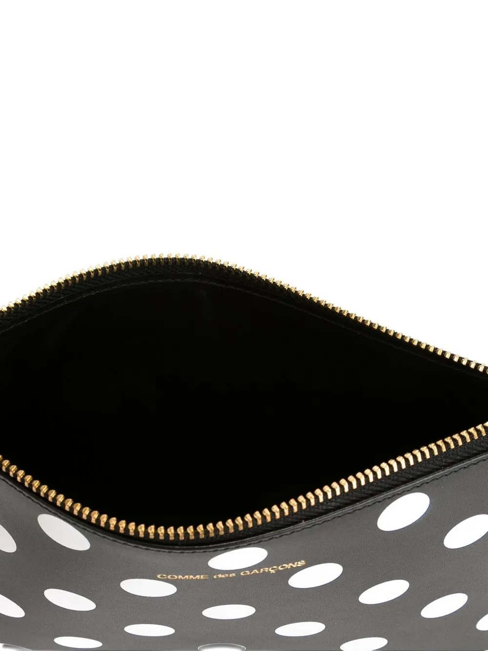 Comme Des Garçons Wallet Buidel met stippen en rits Zwart