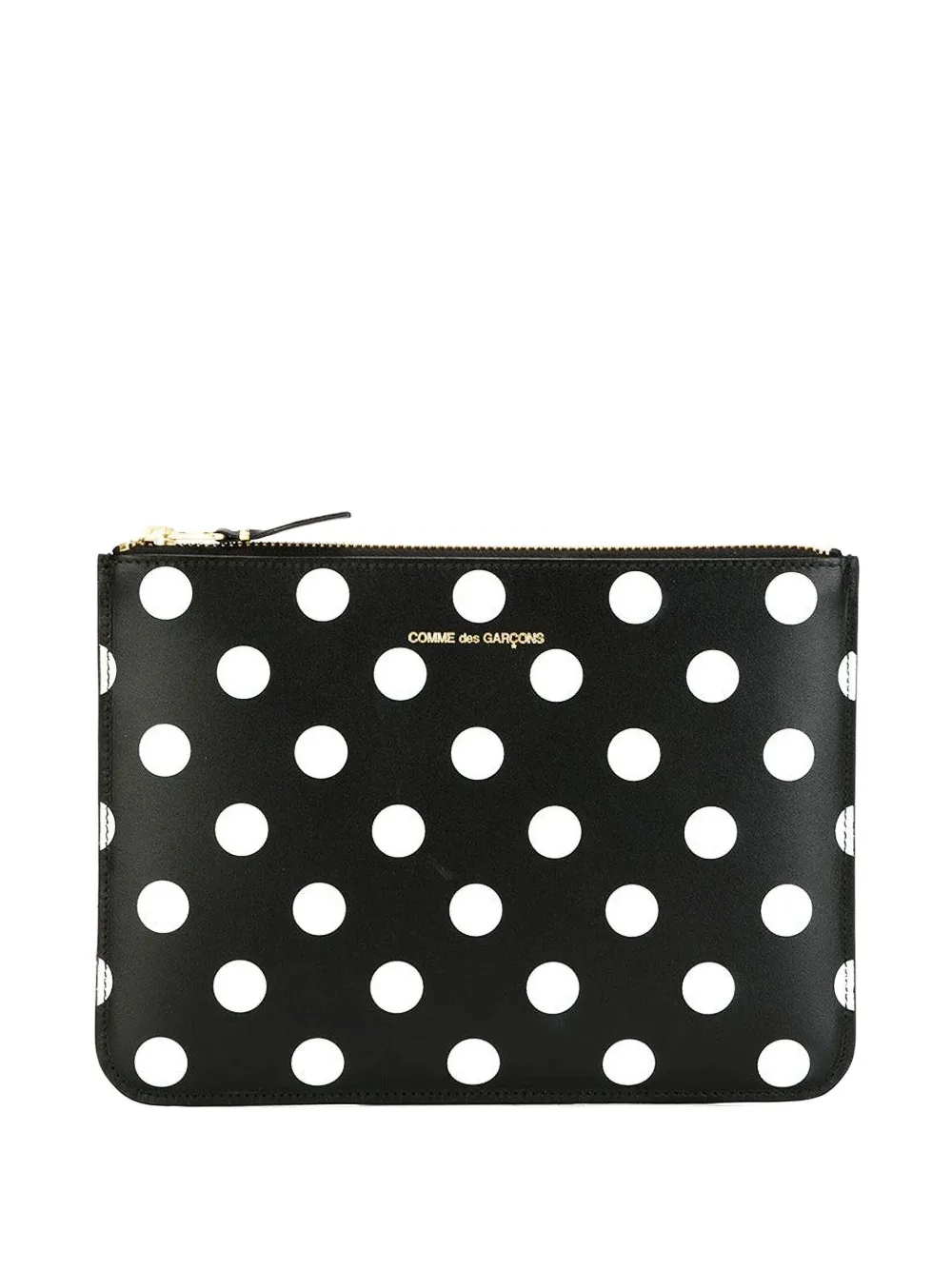 Comme Des Garçons Wallet Buidel met stippen en rits Zwart