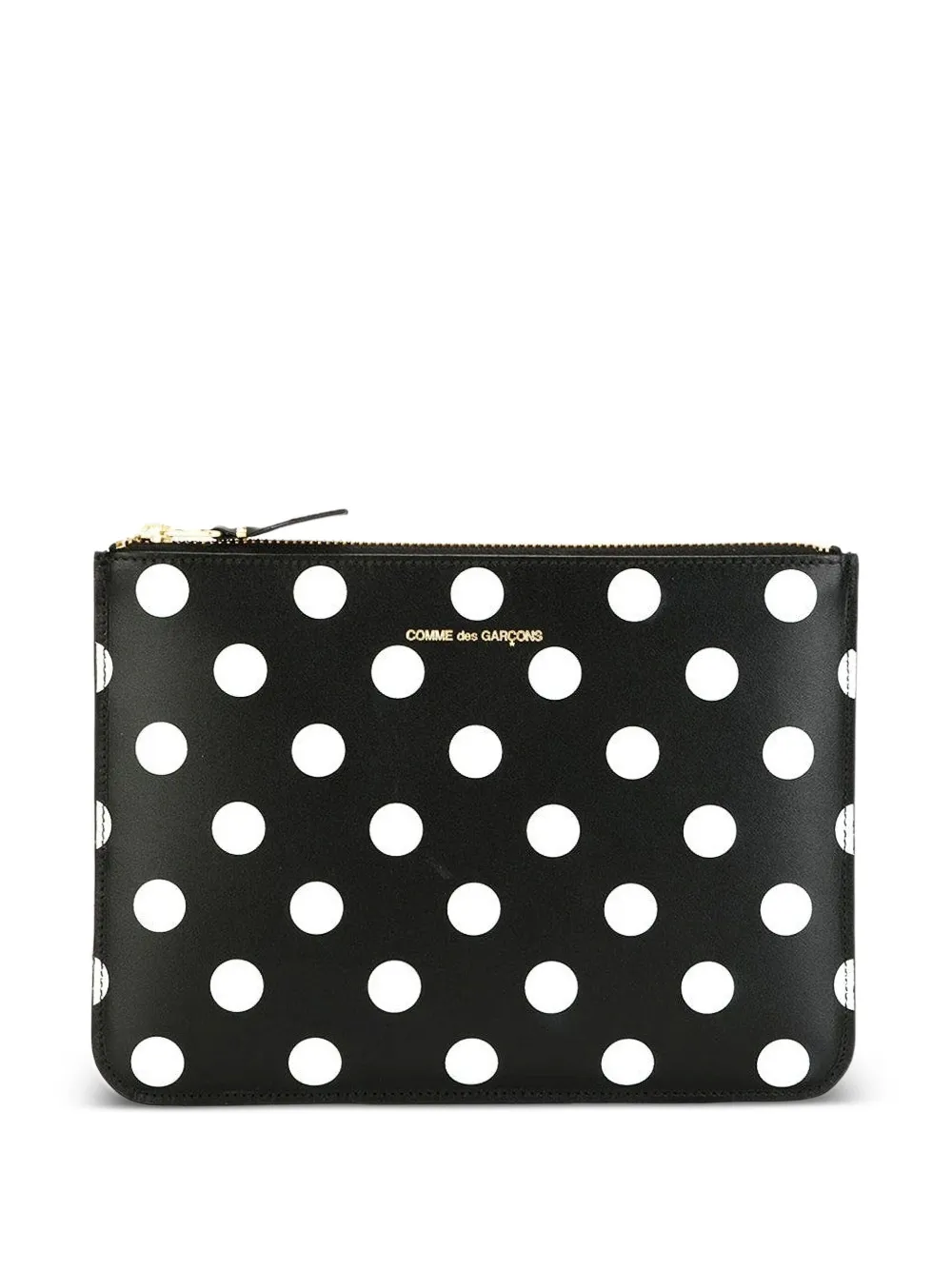 Comme Des Garçons Wallet Buidel met stippen en rits Zwart