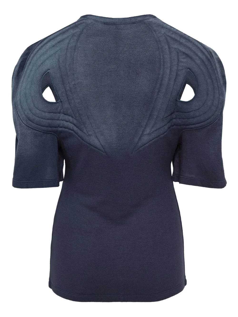 Kiko Kostadinov Celritatem gewatteerd T-shirt met V-hals Blauw