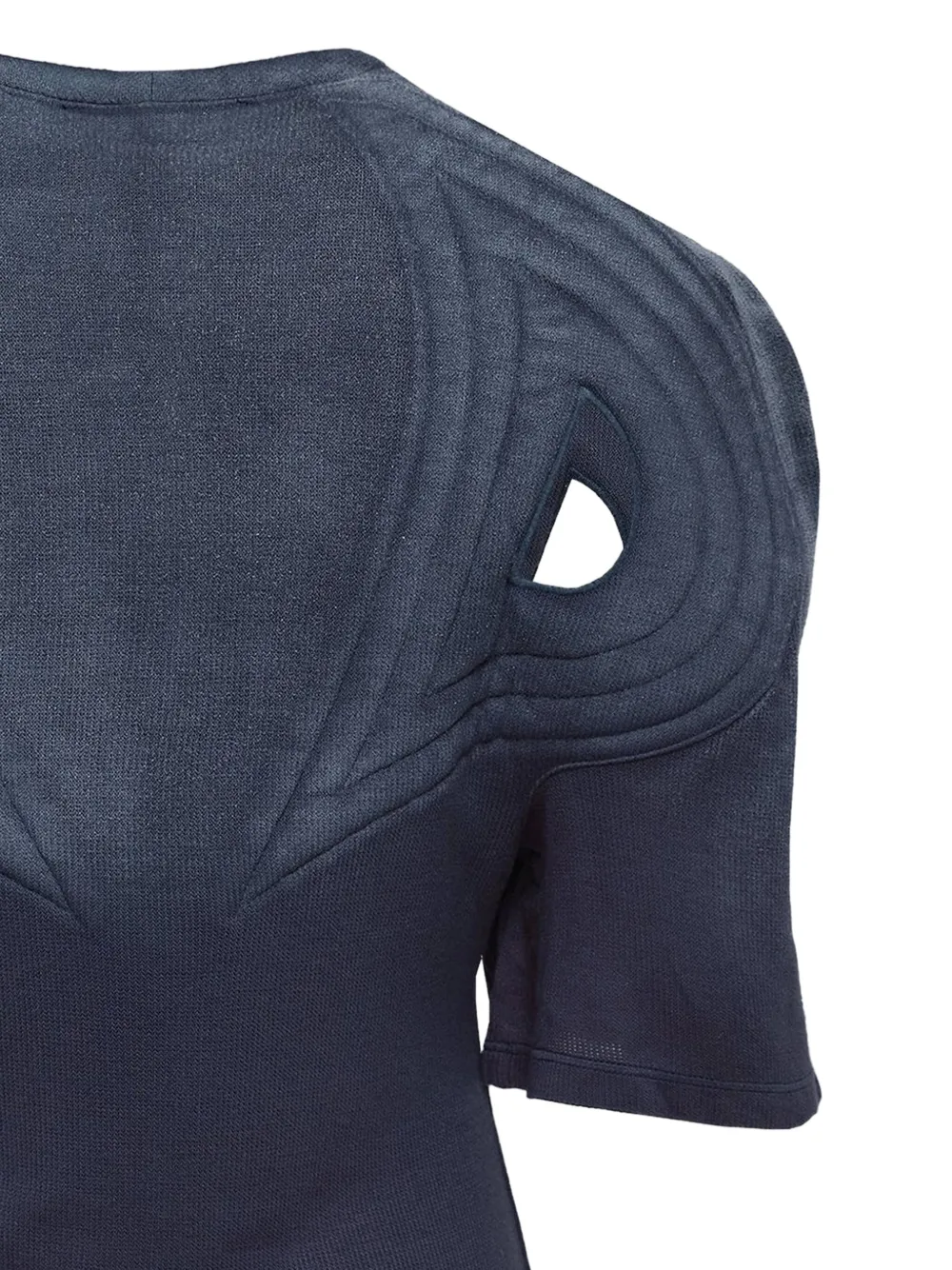 Kiko Kostadinov Celritatem gewatteerd T-shirt met V-hals Blauw