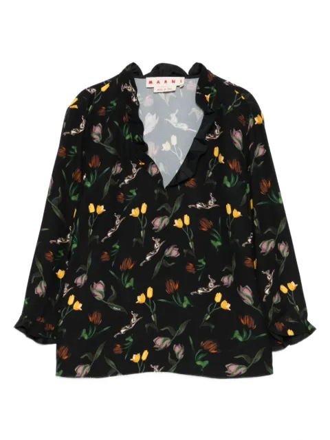Marni floral-print blouse
