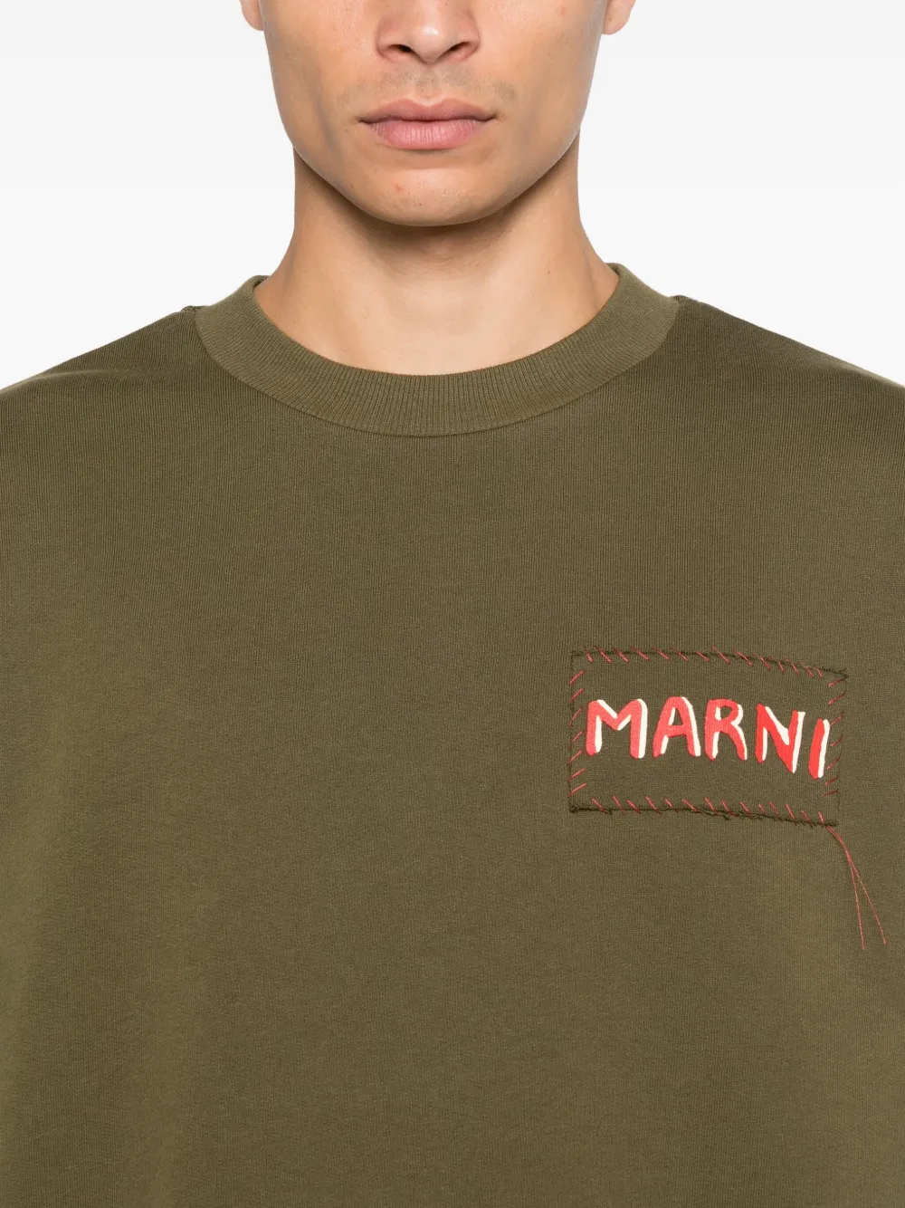 Marni Sweater met logoprint Groen