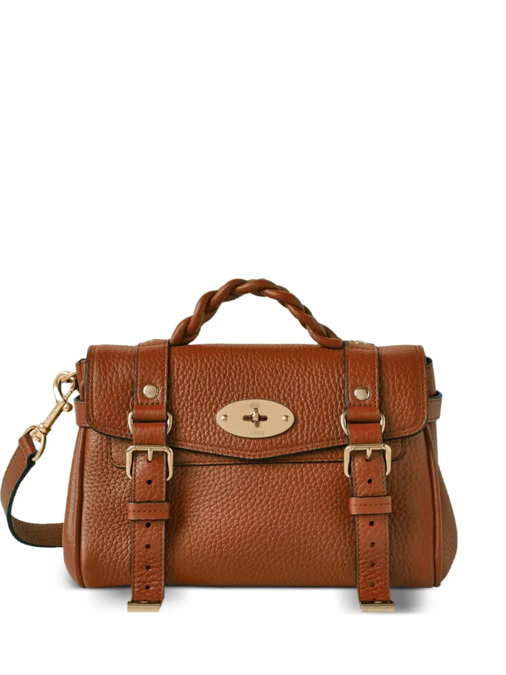 Mulberry Alexa kleine boekentas met gevlochten handgreep Bruin