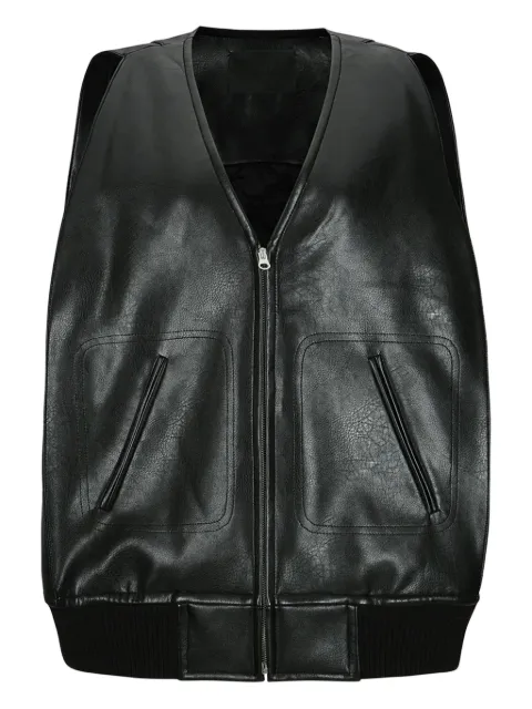 YCH square-stitch leather gilet