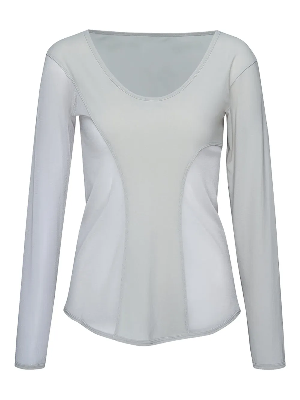 mesh-panel long-sleeve shirt