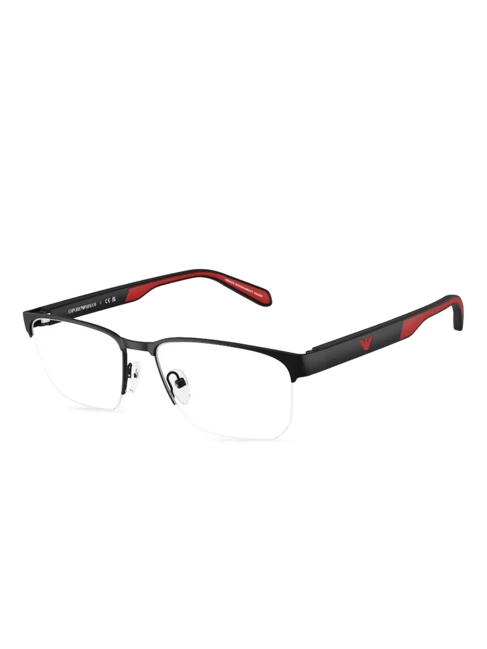Emporio Armani lentes con armazón rectangular | negro | Image 1