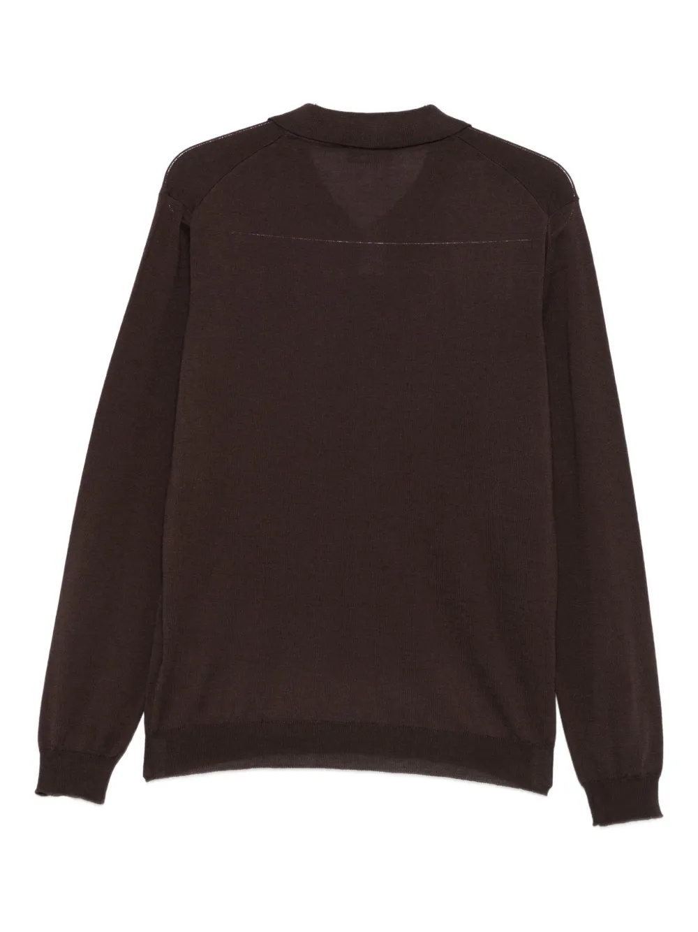 DONDUP polo-neck wool-cotton blend sweater - Bruin