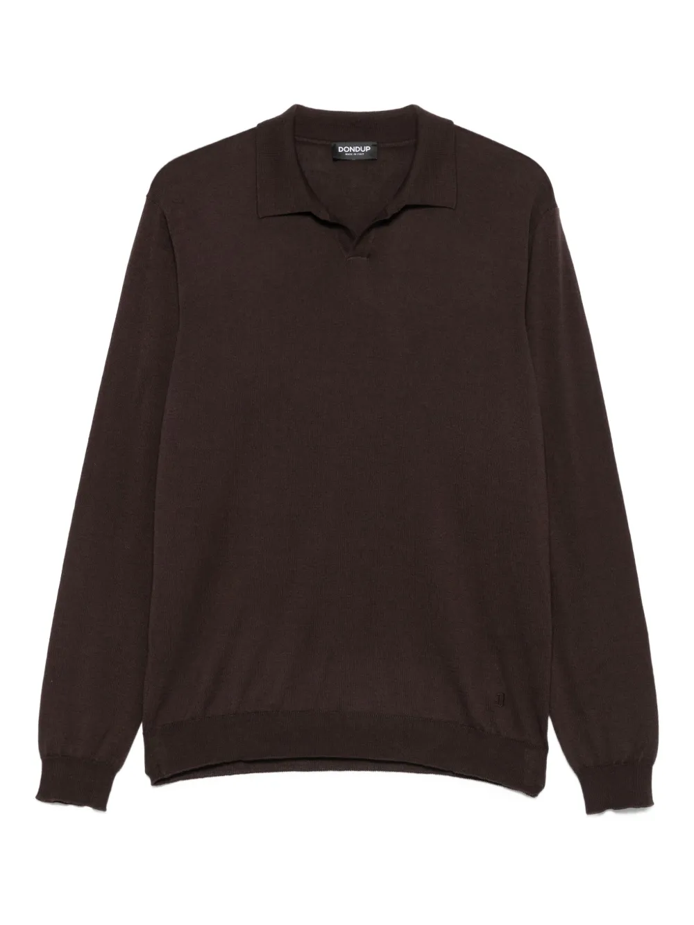 polo-neck wool-cotton blend sweater