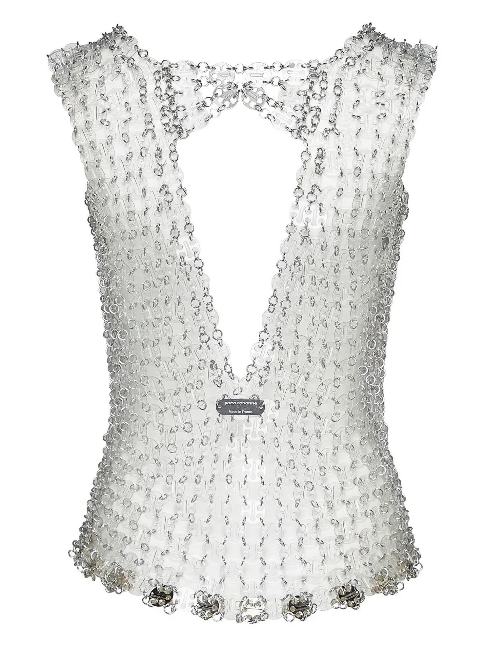 Chain-Link V-Neck Top