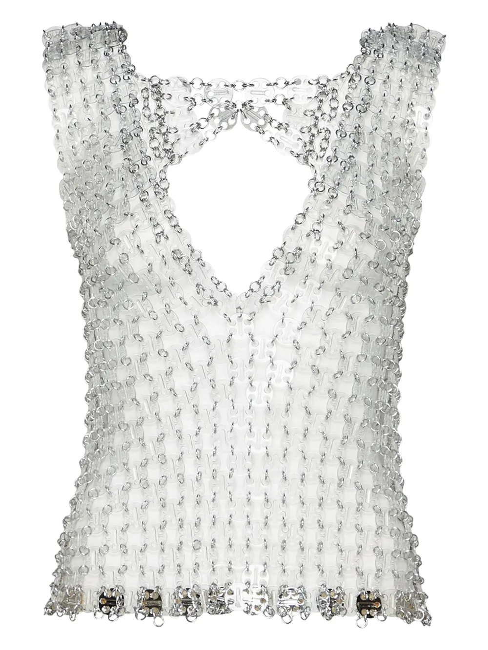 Rabanne Top con scollo a V - Bianco