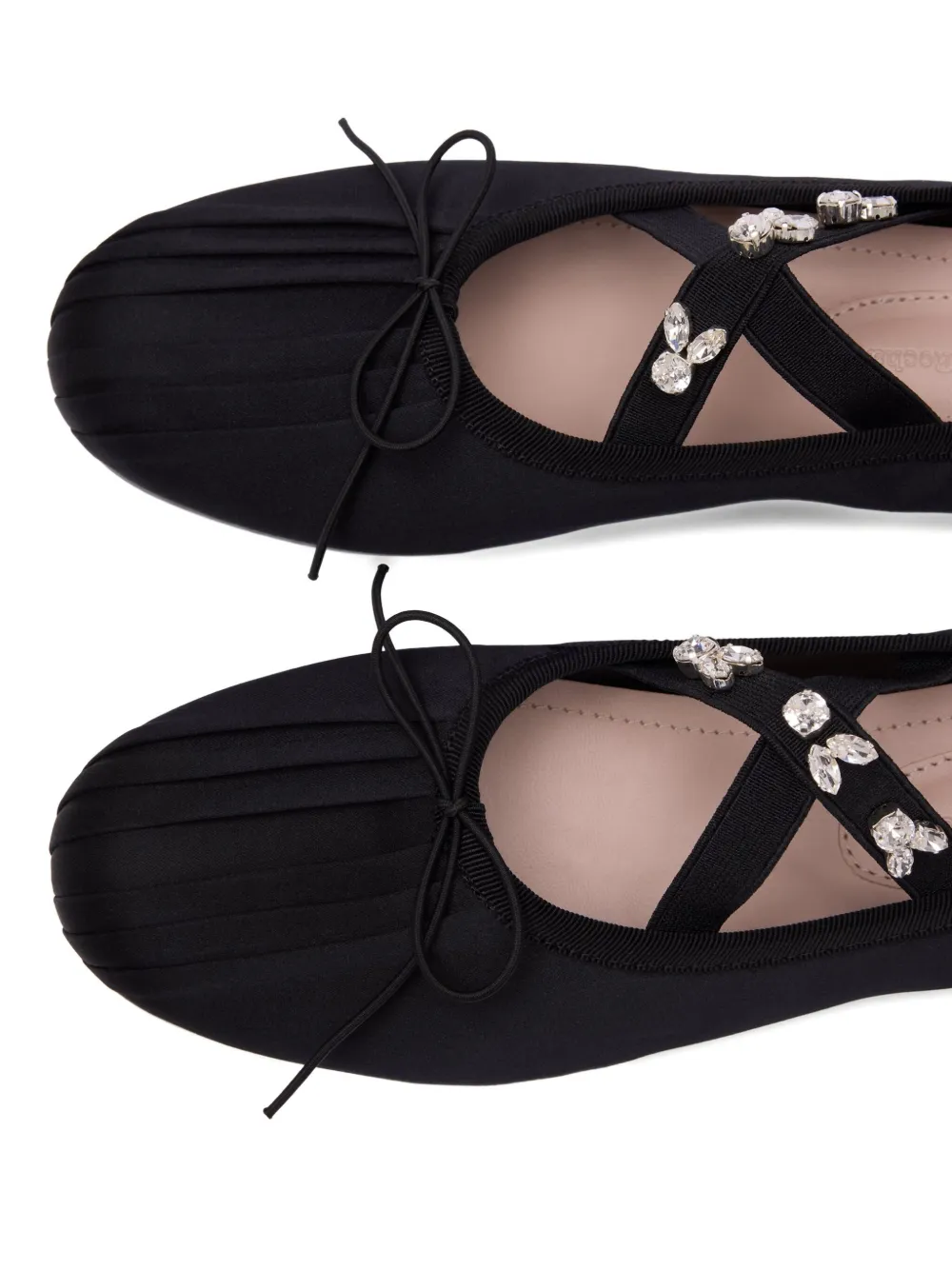 Simone Rocha Geplooide ballerina's verfraaid met kristallen Zwart