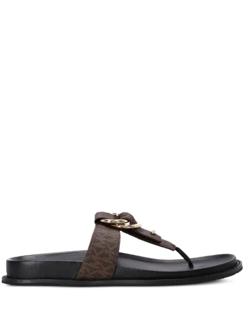 Michael Kors logo monogram ring-detail flat sandals