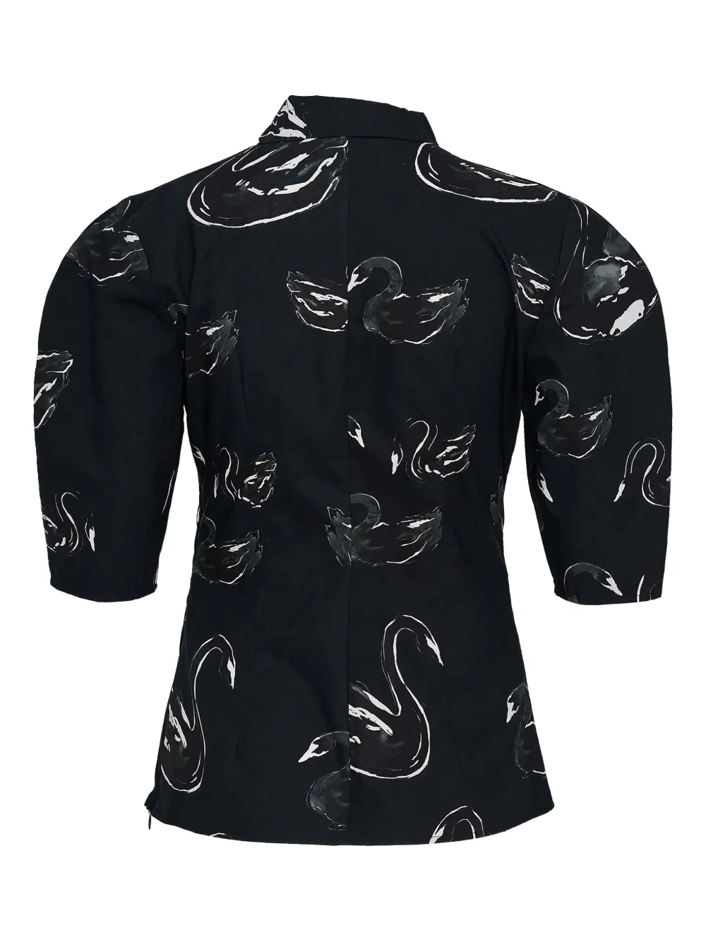 MSGM Top met zwaanprint en strikdetail Zwart