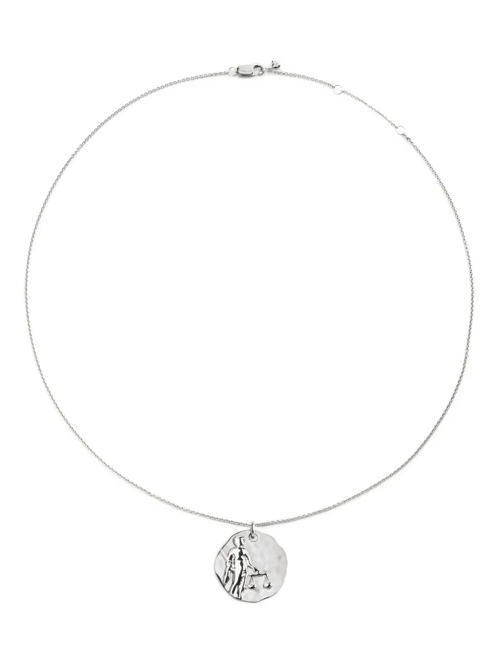 Monica Vinader Libra Zodiac Pendant Necklace In Silver