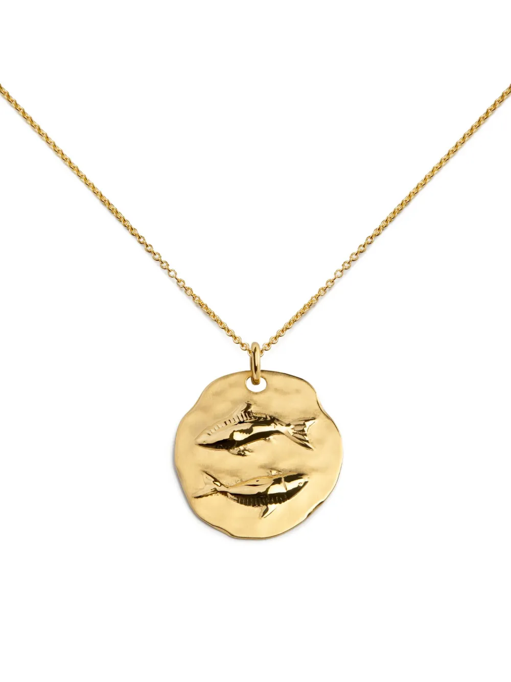 Monica Vinader Womens Pisces Zodiac 18ct Yellow Gold Vermeil Pendant Necklac In Gold