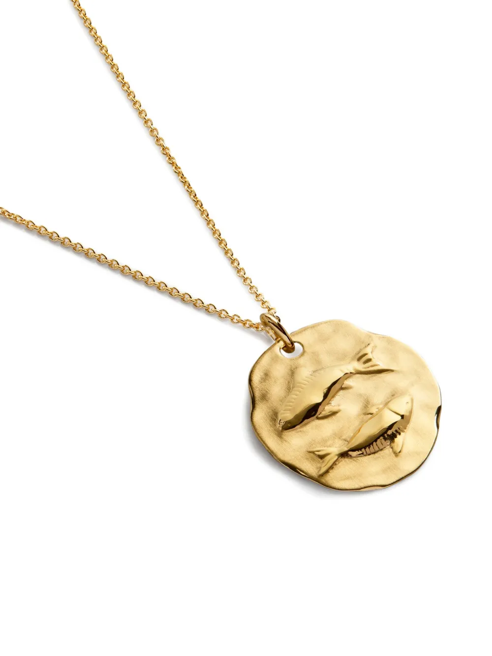 Monica Vinader Womens Pisces Zodiac 18ct Yellow Gold Vermeil Pendant Necklac In Gold