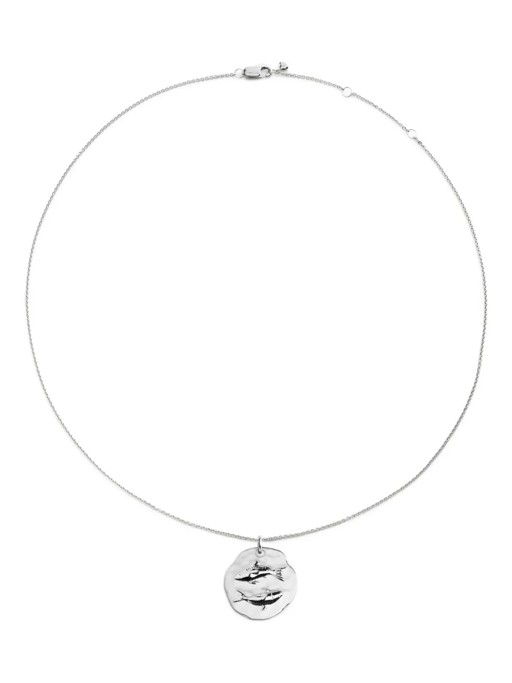 Monica Vinader Pisces Zodiac Necklace In Silver