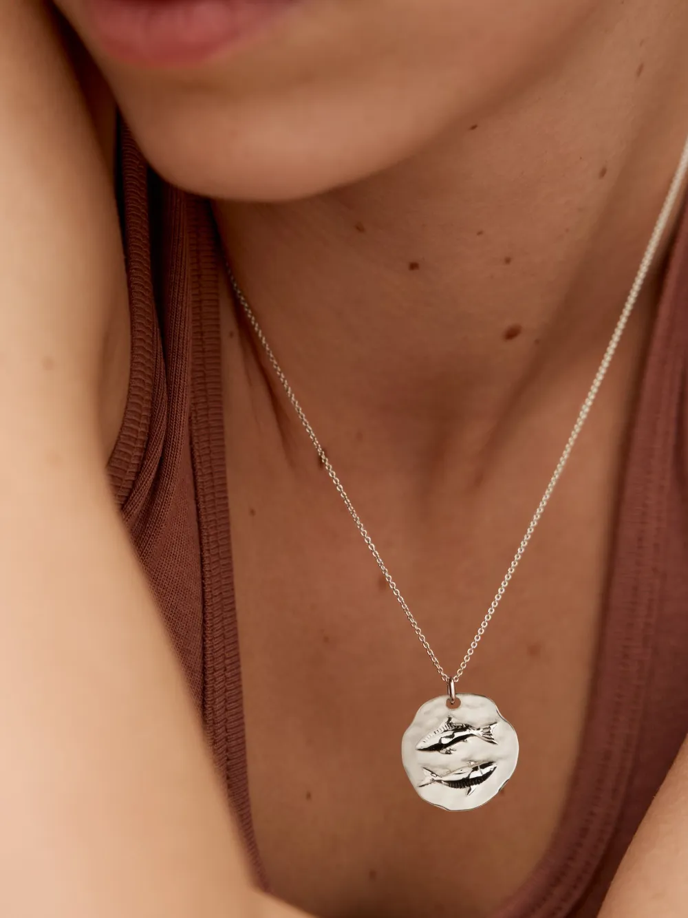 Monica Vinader Pisces Zodiac halsketting - Zilver