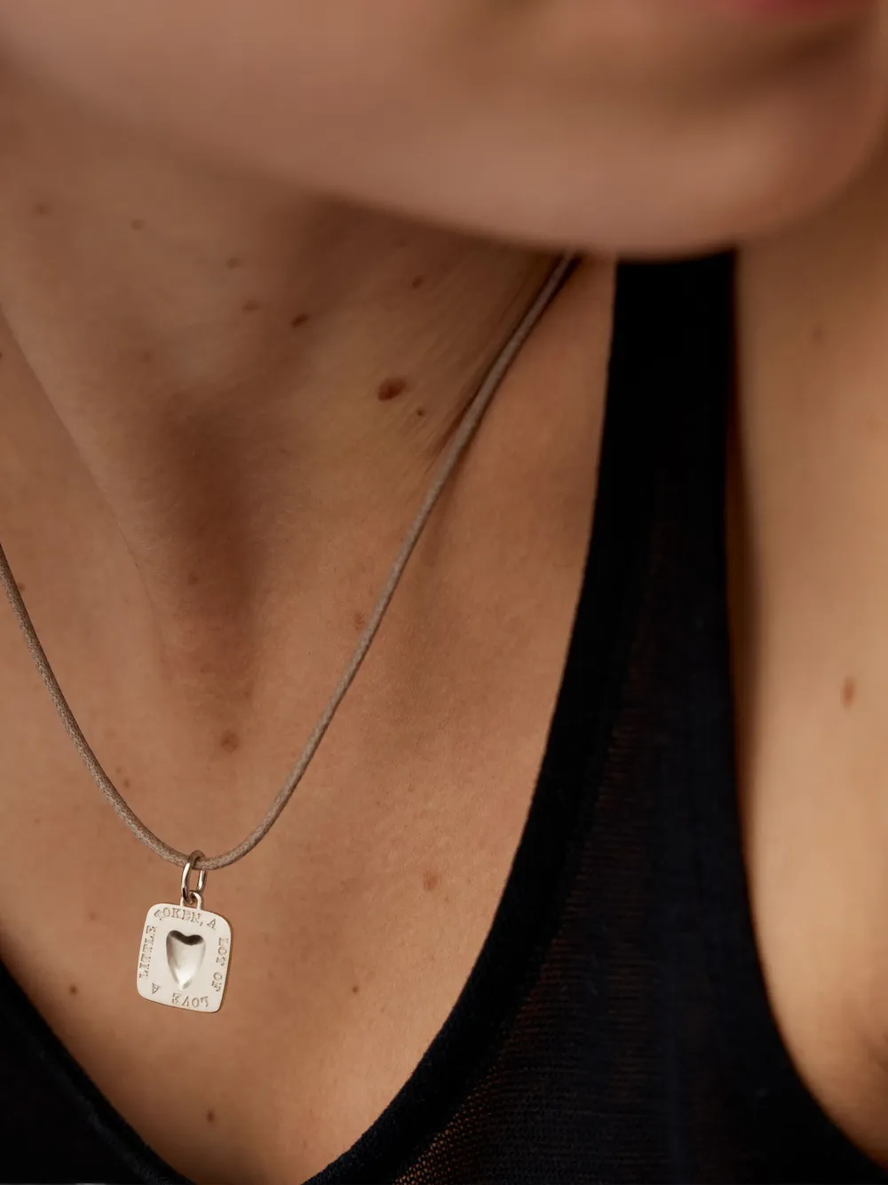 Monica Vinader Love Token halsketting met hanger - Zilver