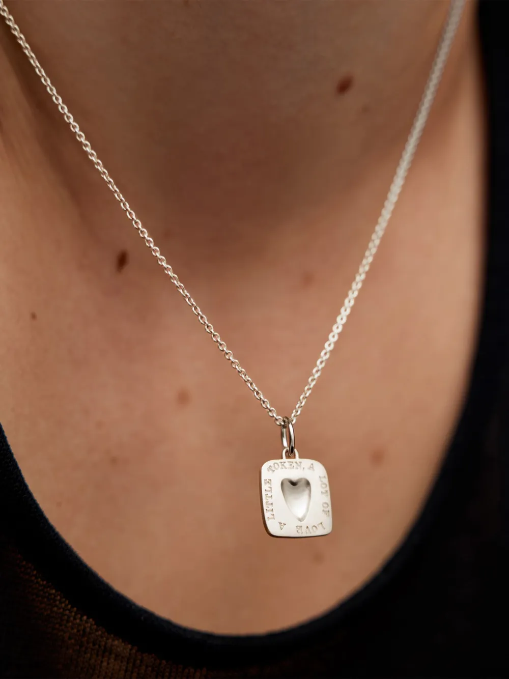Monica Vinader Love Token halsketting met hanger - Zilver