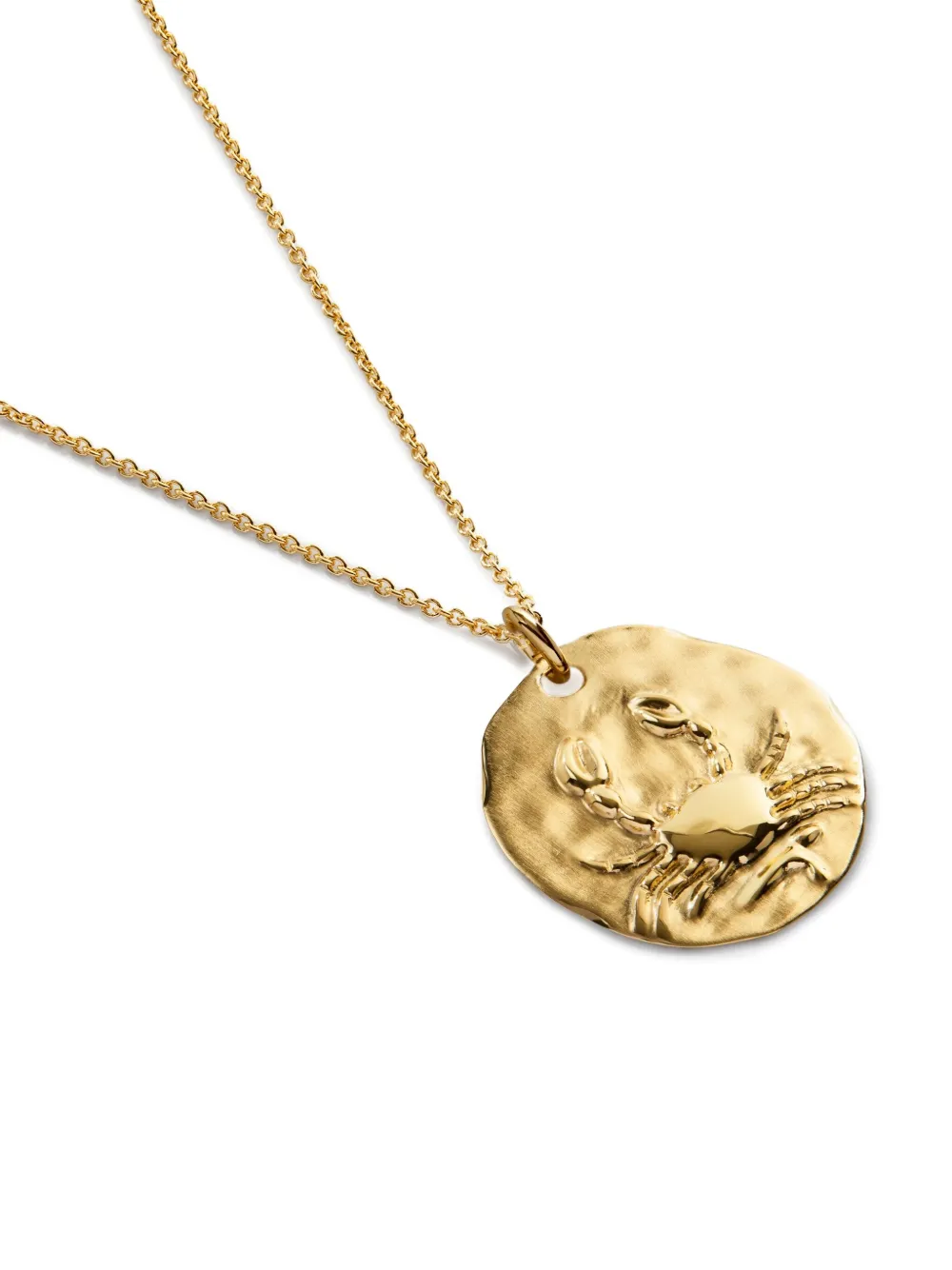 Monica Vinader Womens Cancer Zodiac 18ct Yellow Gold Vermeil Pendant Necklac In Gold