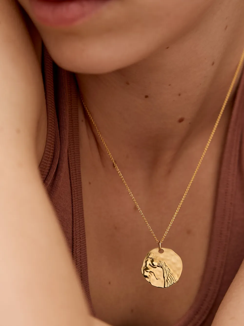 Monica Vinader GP Zodiac Aquarius necklace - Goud