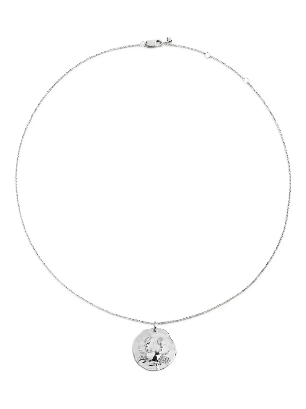 Monica Vinader Cancer Zodiac Pendant Necklace In Silver